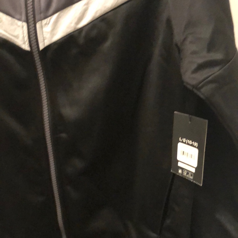 ⭐️HP⭐️ NWT ATHELTIC Black and Grey Hooded Sweatshirt Youth Large (10/12) - Picture 5 of 8